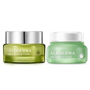 Aloderma Aloe Face Cream Set, 2 pieces – Soothing Cream, Firming Cream – Hydrating, Nourishing
