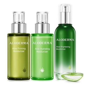 Aloderma Aloe Face Moisturizer Set, 3 Pieces – Hydrating Moisturizer, Firming Lotion, Brightening Face Lotion