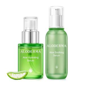 Aloderma Aloe Face Serums Set, 2 Pieces – Hydrating Serum, Soothing Serum