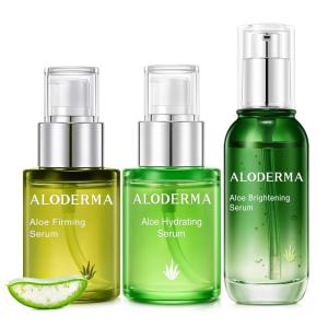Aloderma Aloe Face Serums Set, 3 Pieces – Hydrating, Firming Serum, Brightening Serum
