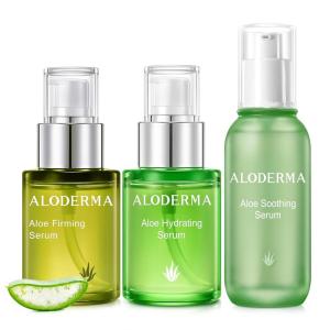 Aloderma Aloe Face Serums Set, 3 Pieces – Hydrating, Firming Serum, Soothing Serum
