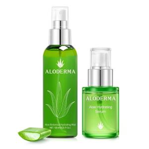 Aloderma Aloe Hydrating Set – Hydrating Serum, Botanical Hydrating Mist