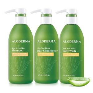 Aloderma Aloe Nourishing Set – Nourishing Shampoo, Nourishing Conditioner, Nourishing Body Wash