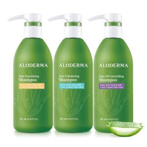 Aloderma Aloe Vera Hair Care Set – Nourishing Shampoo, Volumizing Shampoo, Oil Controlling Shampoo