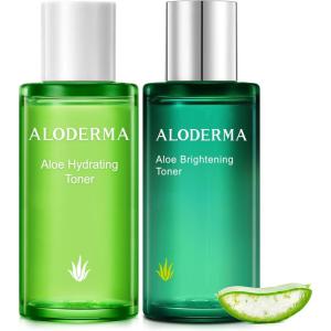 Aloderma Aloe Vera Toner Set, 2 Pieces – Hydrating, Brightening Toners