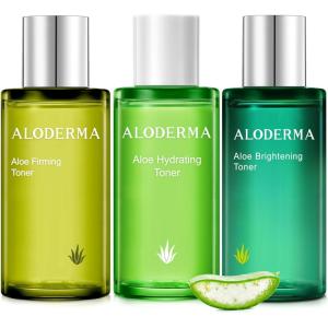 Aloderma Aloe Vera Toner Set, 3 Pieces – Hydrating, Firming, Brightening Toners