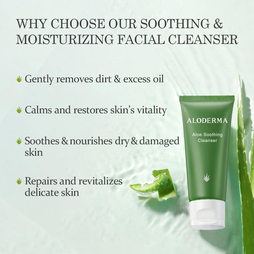 image:imageAloderma Aloe Cleanser Set 5 Pieces Hydrating Face Wash Nourishing Facial Wash Soothing Wash Brightening Oil Control Cleansers