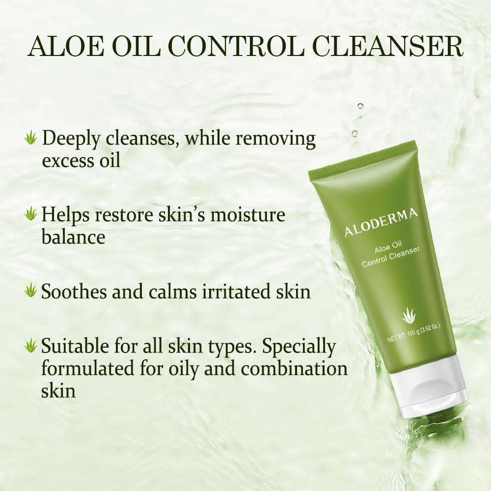 image:imageAloderma Aloe Cleanser Set 5 Pieces Hydrating Face Wash Nourishing Facial Wash Soothing Wash Brightening Oil Control Cleansers
