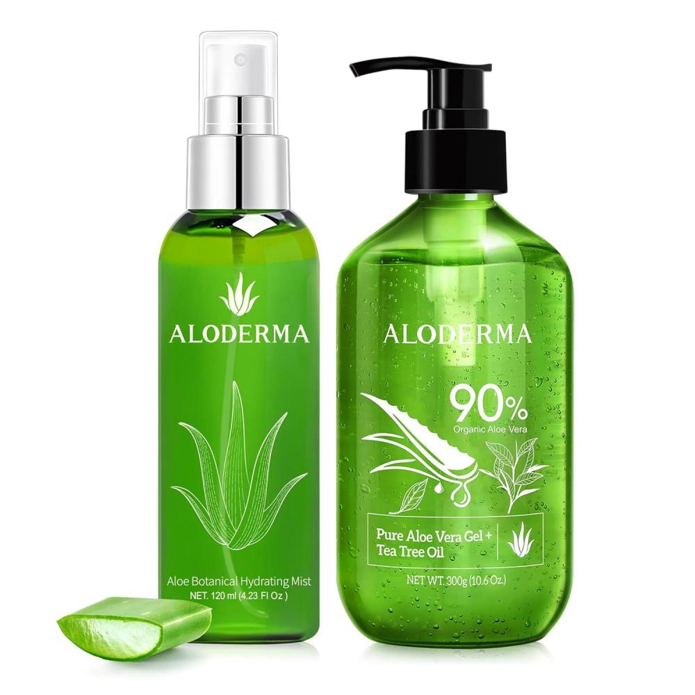 image:imageAloderma Aloe Hydrating Set  Botanical Hydrating Mist Aloe Vera Gel  Tea Tree Oil