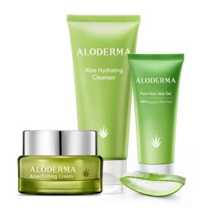 Travel Size Aloe Vera Hydrating Set – 3 Pieces – Cream, Cleanser, Hand Cream
